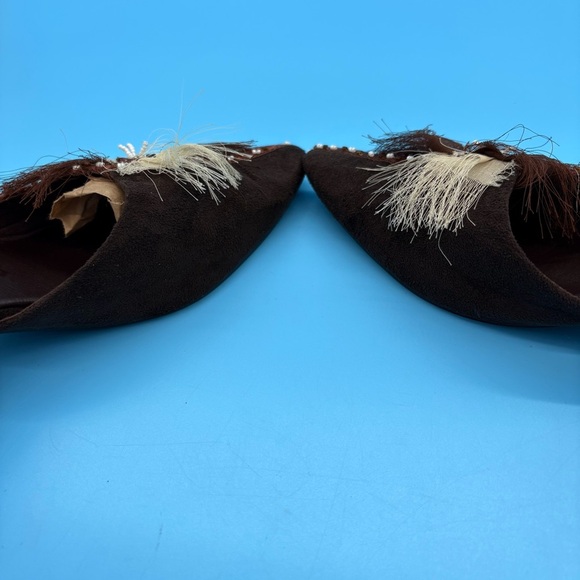 Foratempo Vintage Embellished Brown Women's Slides with Kitten Heels Size 36/5.5 - Picture 6 of 8